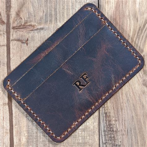 Leather credit card holder wallet, Italian leather, Handmade leather ...