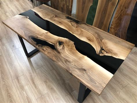 Black River Epoxy Table Custom Handmade Epoxy Table Black - Etsy Canada