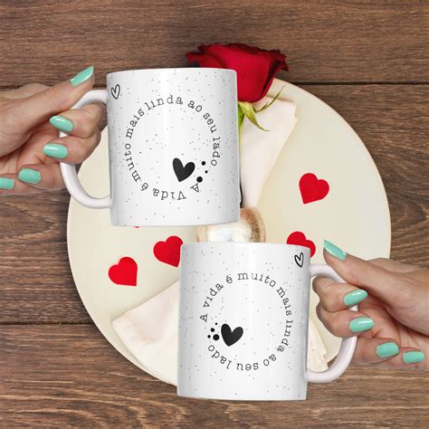 Arte Caneca Casal Png
