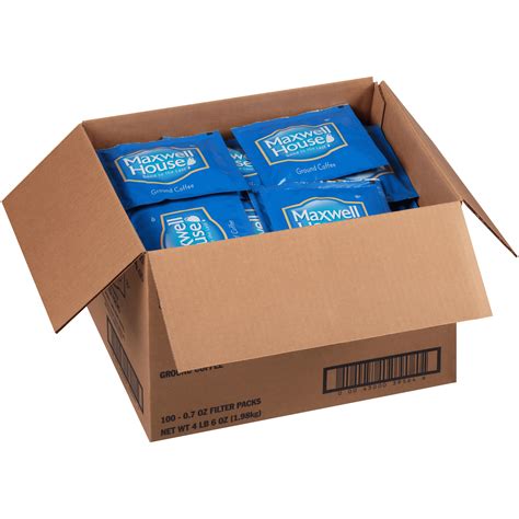 Maxwell House Ground Coffee, Filter Packs, 100/0.7 oz Case (Packet), 4.
