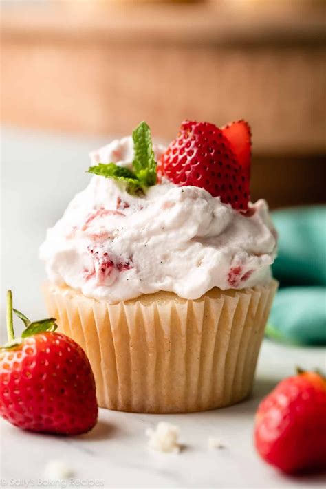 Vanilla Cupcakes With Strawberry Frosting