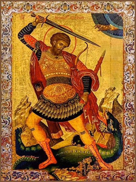 Купить Икона Феодор (Фёдор) Ти­рон, святой мученик, арт. 22293 в Москве