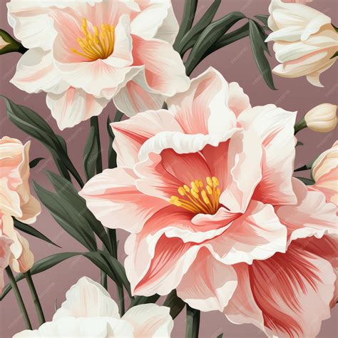 Premium Photo | Hyper Realistic Illustration of Pink and White Daffodil