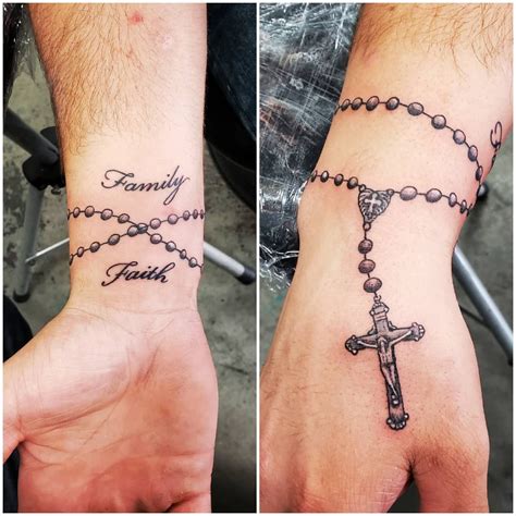 rosary tattoo wrist