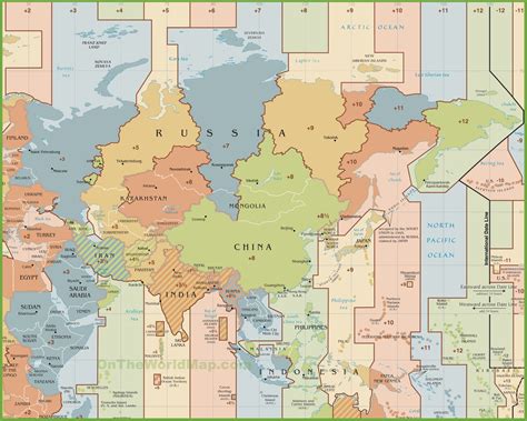 asia time zone map ontheworldmapcom
