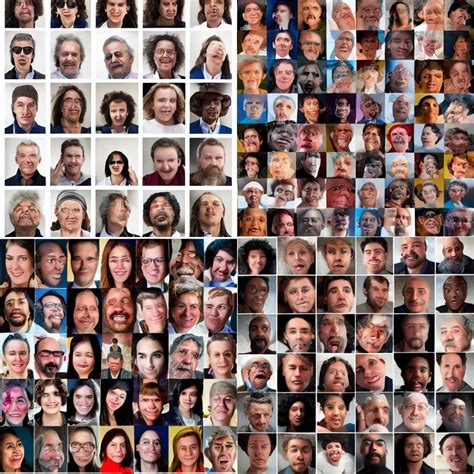 “A large collage of American human faces 8K UHD” | Stable Diffusion