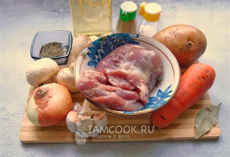 Тушеная индейка с картошкой и грибами — рецепт с фото пошагово