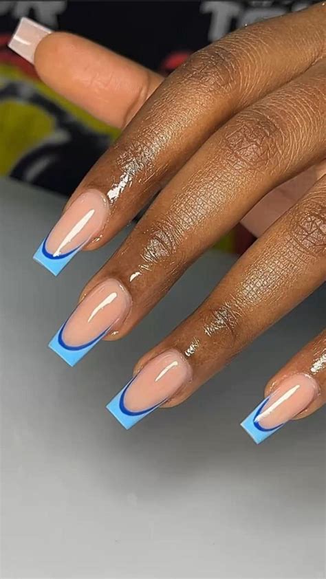 Cute blue nail ideas 💙 | Simple nails, Short square acrylic nails, Blue ...