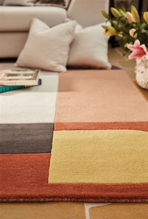 bauhaus abstract wool rug  contemporary color palette graphic rug