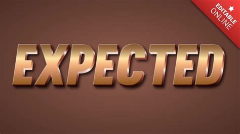 expected bronze text effect generator