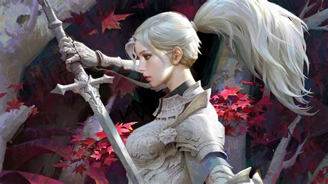 fantasy, warrior, girl, sword, 4k, HD Wallpaper | Rare Gallery