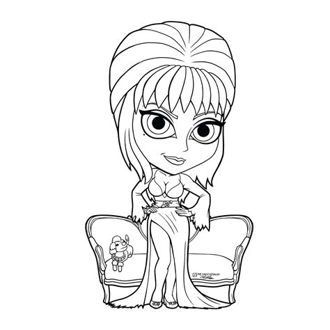 Inktober 2020 Day 7 "Fancy" with chibi Elvira mistress of the dark. : r