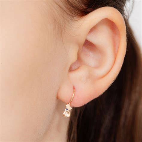 АЛЬКОР Золотые серьги 585 детские с 2 сапфирами - купить с доставкой по ...