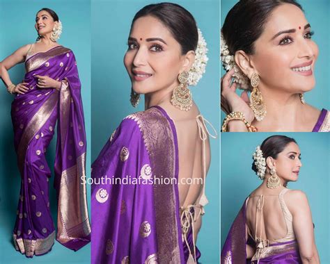 madhuri dixit  raw mango south india fashion wedding saree indian
