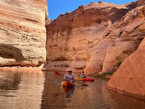 antelope canyon lake powell guided kayaking hike  getyourguide