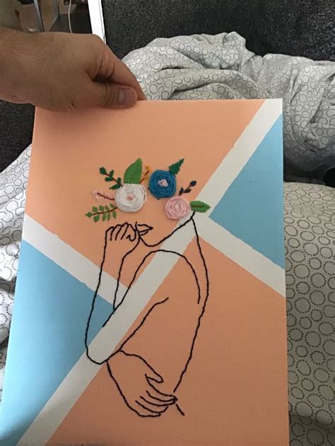 Embroidery on canvas | Mini canvas art, Embroidered canvas art, Diy ...