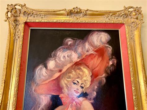 Original Julian Ritter Oil Painting of a Sexy Las Vegas Showgirl at
