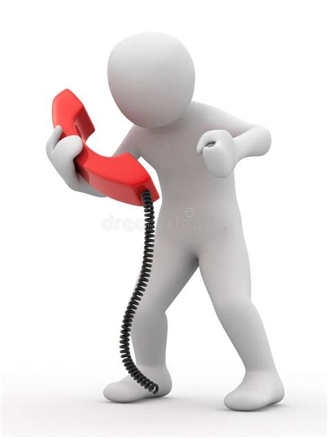 3d person with telephone stock illustration. Illustration of call - 7800748