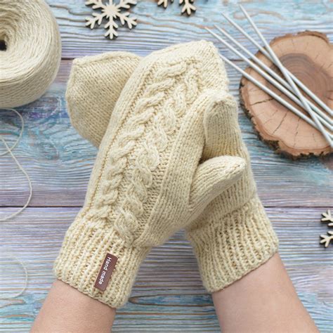 MITTEN PATTERN. Knitting Pattern. PDF Seamless Mittens Pattern. Cable ...