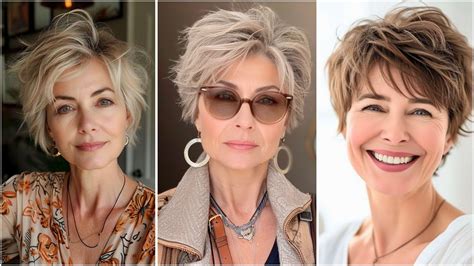 Grey Short Pixie Haircuts Style For Age Plus Women +40 +50 +60 +70 ...