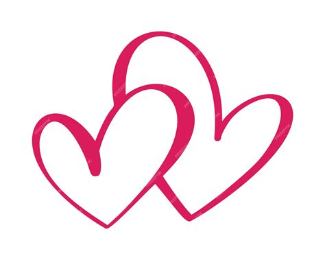 Herz zwei Liebeszeichen Symbol auf weißem Hintergrund Romantisches ...