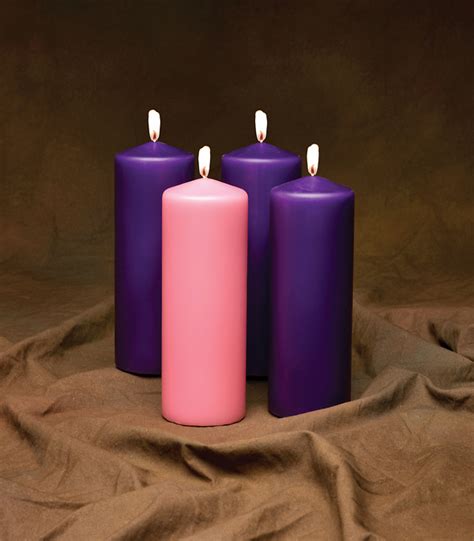 Emkay Advent Pillar Candle Set 9" X 3" - 3 Purple, | Cokesbury