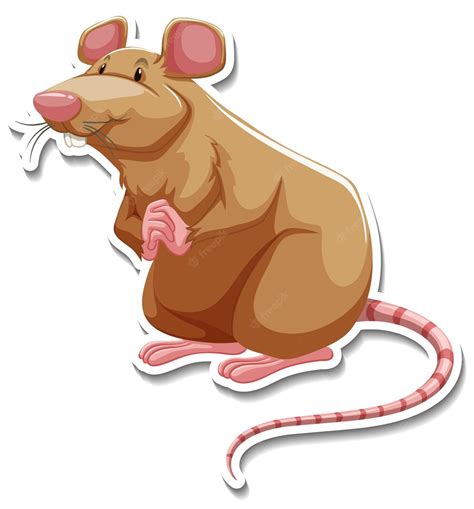 Free Vector | Brown mouse cartoon character sticker