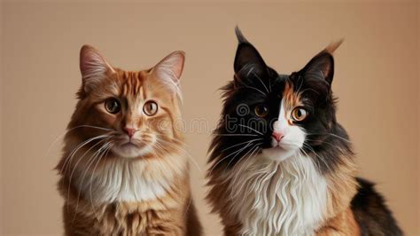 Two Cats Sitting Together stock illustration. Illustration of ...