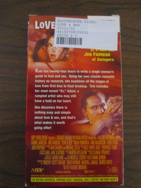 Love & Sex Movie starring Famke Janssen & Jon Favreau VHS 2000 – Fun