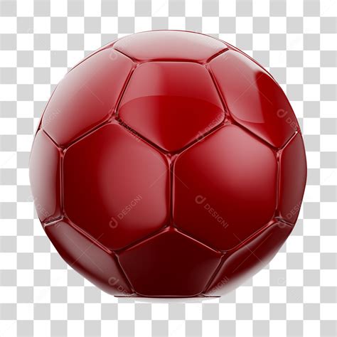 Bola de Futebol 3D Vermelha PNG Transparente [download] - Designi