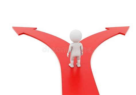 rendering   person facing  crossroads  visual representation