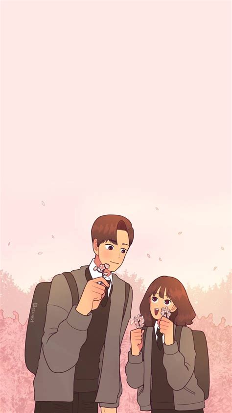 Korean Cartoon Couple Wallpapers - Wallpaper Cave