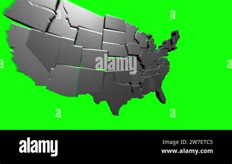 Map of United States of America showing different states. Animated usa ...