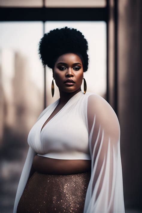 Lexica - Portrait of haute couture beautiful african american plus size