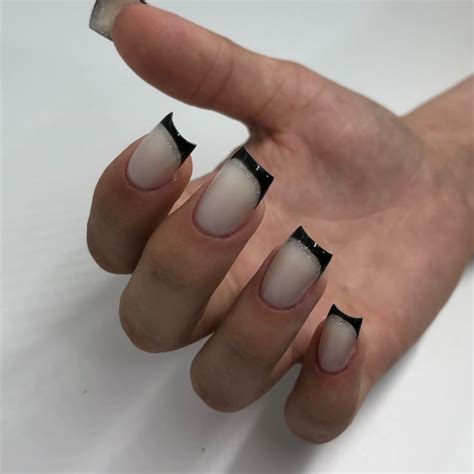 Чёрный френч | Nails, Manicure, Nailss