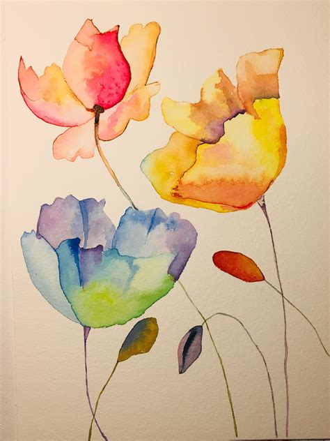 Watercolor Drawing Flower - Drawing.rjuuc.edu.np