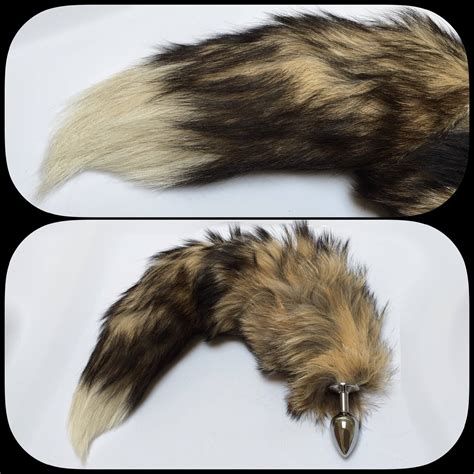Dirty Blonde black and white tip Sexy Fox/Cat Tail Sex Toy anal plug