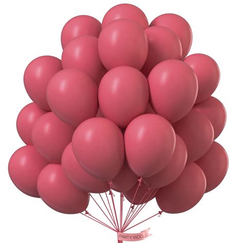 Buy PartyWoo Retro Pink Balloons, 50 pcs 12 Inch Dark Pink Balloons ...