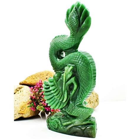 gemsmore | Amazing Best of Store - Beautifully Hand Carved Green Jade Dragon