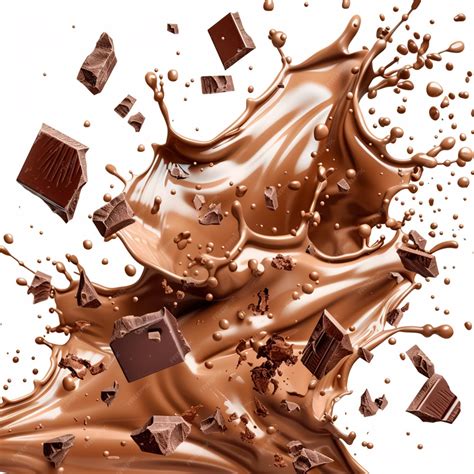 Chocolate Whey Protein Splash with milk chocolate chips | Premium AI