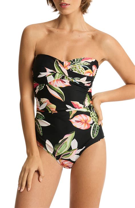 SEA LEVEL Sundown Twist Bandeau One-piece Swimsuit - Black | Editorialist