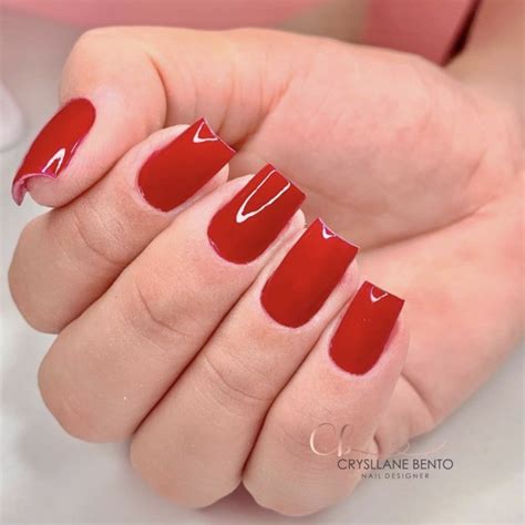 Desenho De Unha Vermelha - Desenhos De Unhas Com Ponta Francesa Vermelha