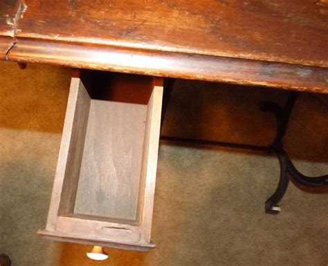 Treadle Sewing Machine Wood Cabinet, Antique, Porcelain Wheels Four ...