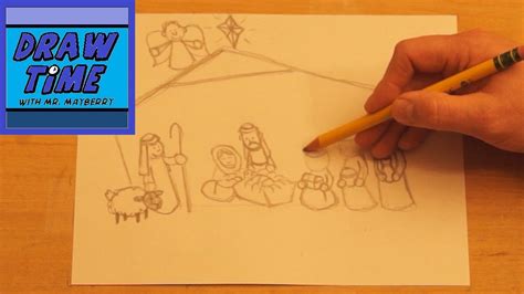 Manger Scene Drawing at PaintingValley.com | Explore collection of ...