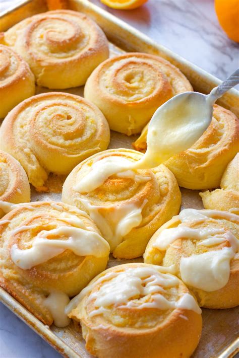 Orange Rolls Icing Drizzle - Eat Dessert Snack
