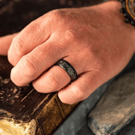 Dinosaur Bone Wedding Bands - Manly Bands
