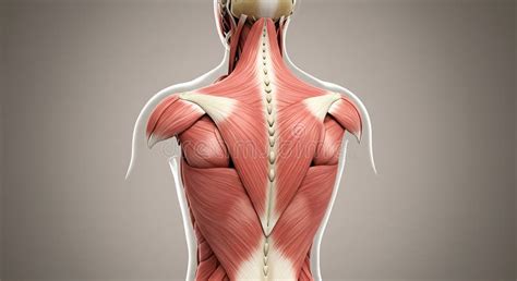 Human Back Muscles: Detailed Anatomical Study in Neutral Tones Stock ...