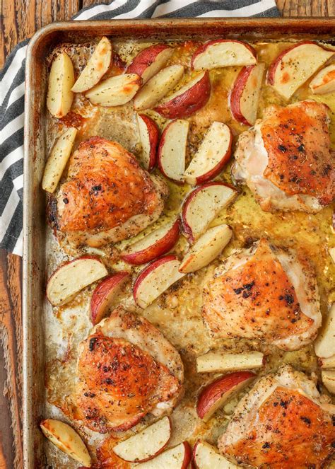 Roasted Chicken Thighs with Red Potatoes - Vegetable Recipes