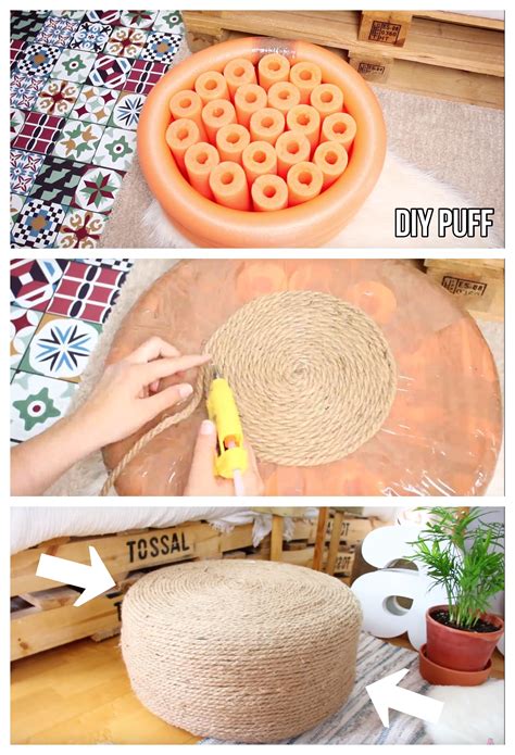 diy recycled sweater woven pouf stool cover tutorial artofit