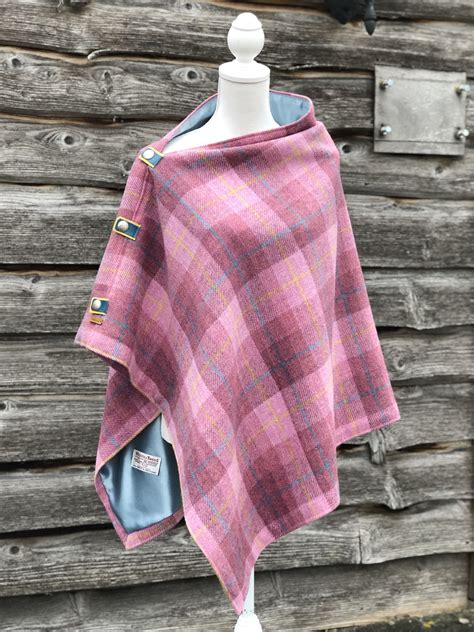 harriet hoot pink harris tweed cape